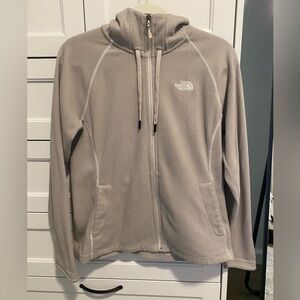 The North Face taupe/cream Hooded Fleece